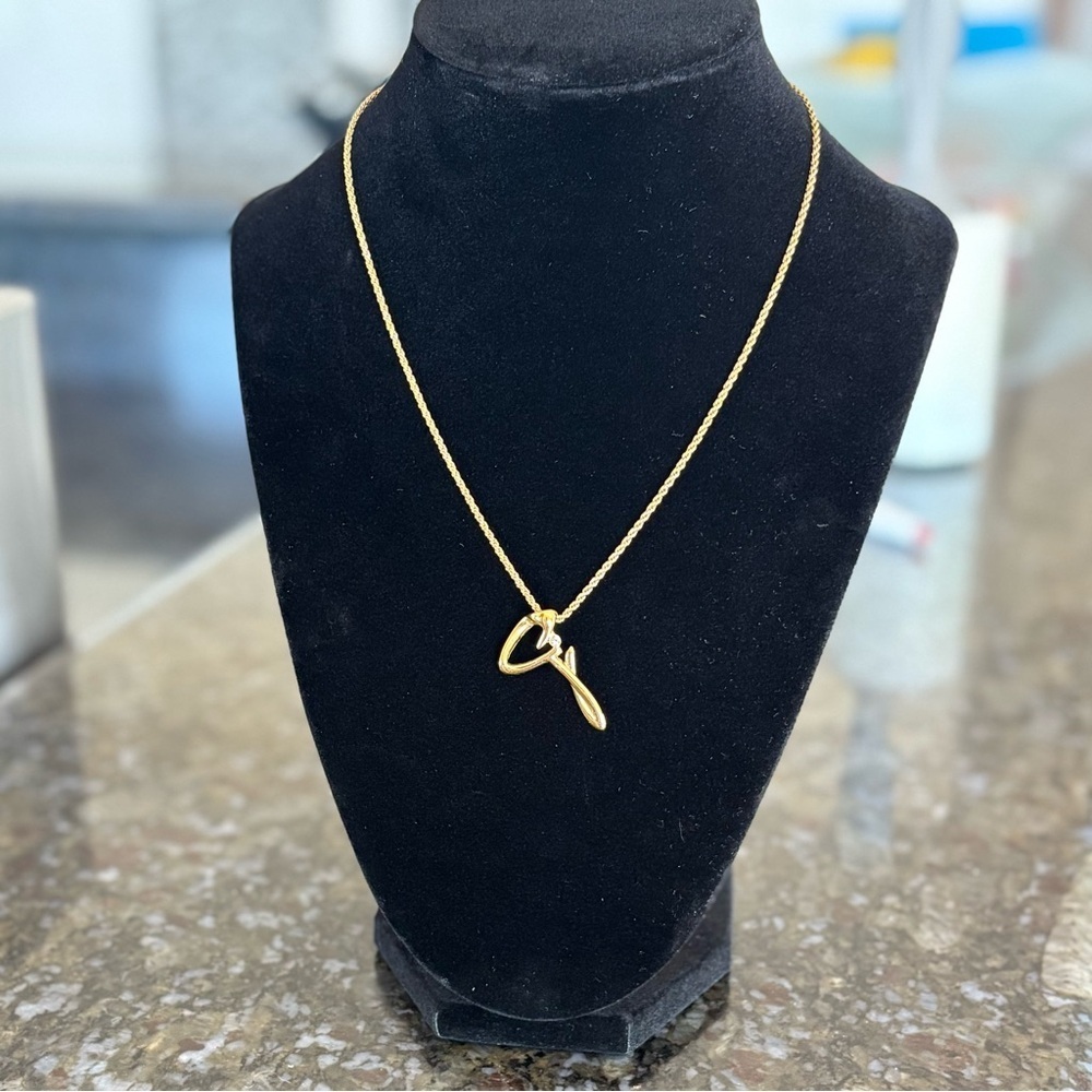 GIVENCHY Gold “G” with Rhinestone on Rope Chain - Picture 7 of 11